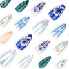 LBPEPAMZ 24Pcs Ocean Press on Nails Medium Almond Fake Nails