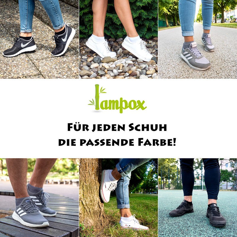 lampox Bamboo Trainer Socks (6x Pairs) - White, size: 35-38