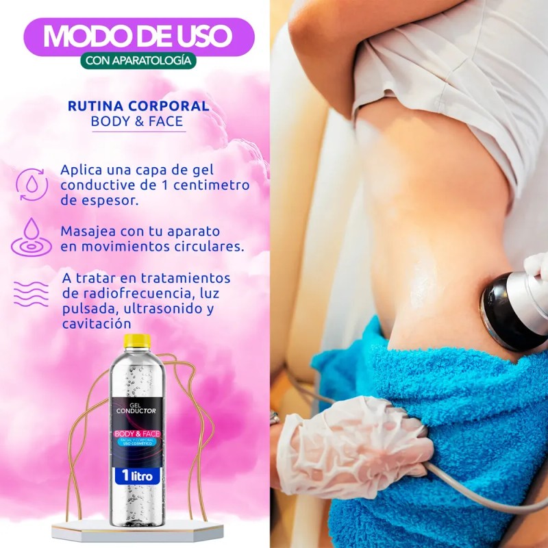 Gel Conductor Body&face P/ Aparatologia 1 Lt Cavitación