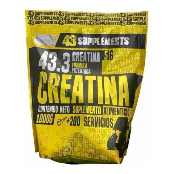 43 Supplements Creatina Monohidratada 1 Kg 200 Servicios Sabor Sin