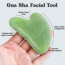 SWOSH Jade Roller and Gua Sha Set for Face-3 in 1 Kit with Facial Massager Tool, 100% Real Natural Jade Stone Facial Roller Anti Aging, Face Beauty Set for Eye Anti-Wrinkle