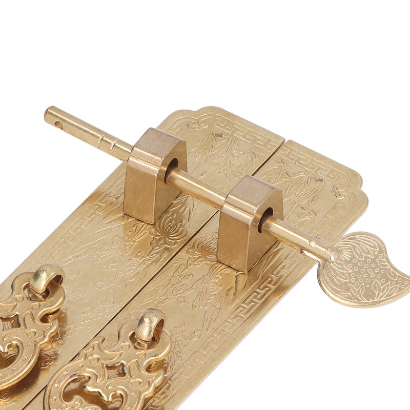 Cabinet Faceplate Brass Material Elegant Retro Botanical Pattern Decorative Chinese