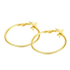 Caimeytie 1 piece, stainless steel hoop earrings for women and girls, gold-plated earrings in different shapes, gifts for women, Stainless Steel