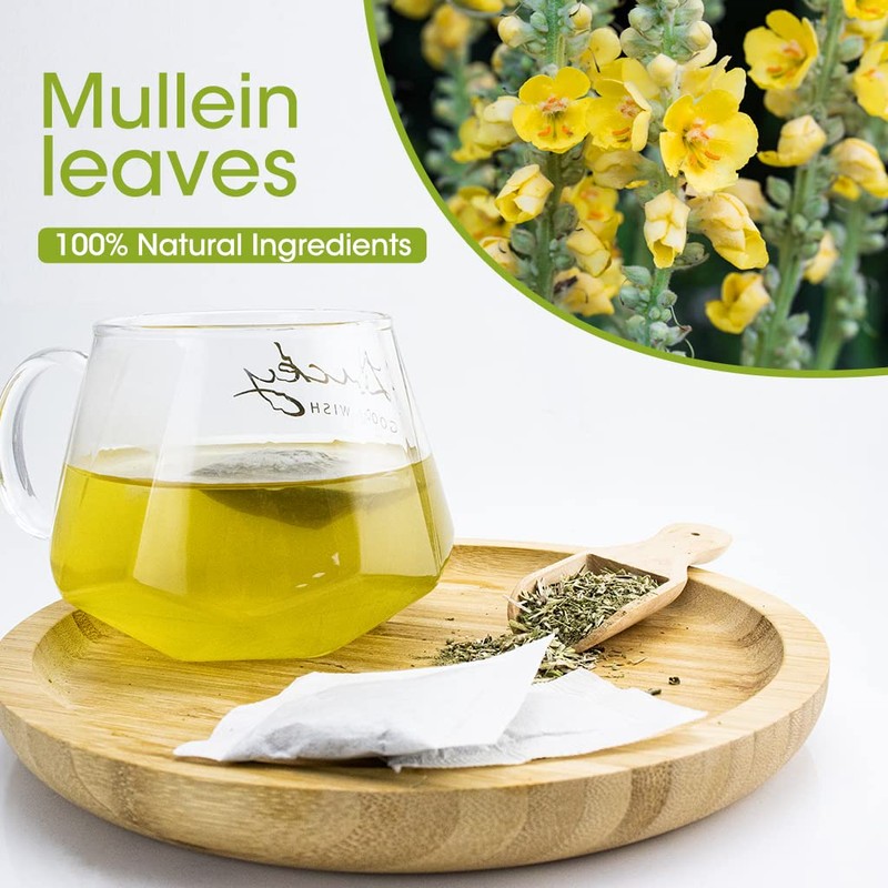Mullein Leaf Tea, Mullein Tea Bags for Lung Cleanse, Respiratory