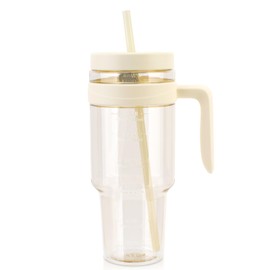Cafezi 50 oz Tritan Plastic Tumbler with Lid and Straw | Leak-Proof BPA-Free Clear Tumbler with Time Marker | Reusable Travel Mug for Camping, Sports, Office, Road Trips, Parties | Wide Mouth