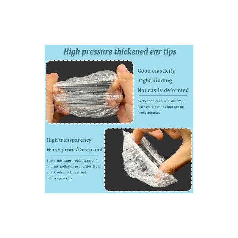 300 piezas desechables transparentes para los oídos, protectores de ducha,