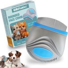 GMStahlei Pet Face Comb, Stainless Steel Fine-Tooth Eye Grooming Brush, Gentle & Safe for Dogs & Cats, Removes Tear Stains & Discharge, Lightweight & Portable, Suitable for All Furry Pets