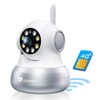 ctronics 4G LTE Indoor Surveillance Camera with SIM Card, 360°