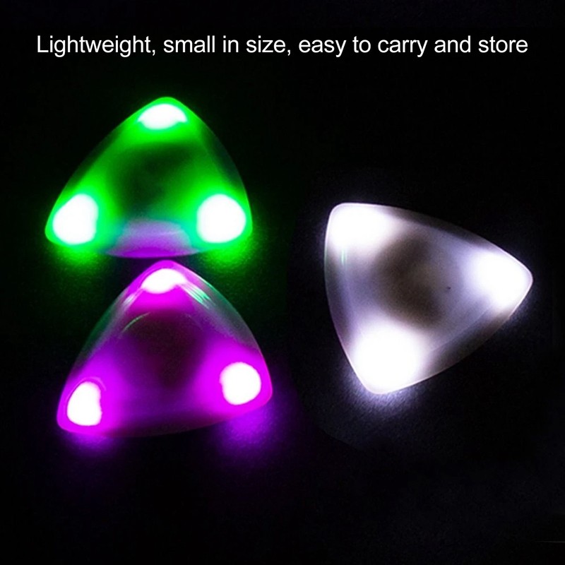 3 Pcs LED Guitar Pick White Green Purple Light Up