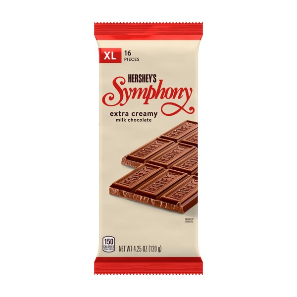 HERSHEY'S SYMPHONY Milk Chocolate XL, Candy Bars, 4.25 oz (16 Pieces, 12 Count)