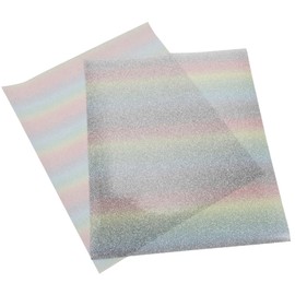 TEHAUX 2Pcs Glitter Heat Transfer Vinyl Film DIY Craft Supplies for T Shirts Shoes and Aprons Easy to Cut for Creative Decorations