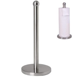 DIZLAS Kitchen Paper Holder, Paper Towel Holder, One-Handed Cutting Kitchen Paper Stand, Vertical, Stainless Steel, Stylish Kitchen Supplies