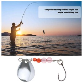 ECSiNG 5Pcs Fishing Trout Spinner Fishing Lure Set Fishing Spinnerbait Kit Single Hook Fishing Lures Metal Fishing Lures Bait Fishing Device for Trout Bass,2.2g