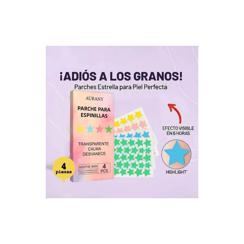 Parches Para Acné Y Espinillas Forma Estrella Aurany 4pcs