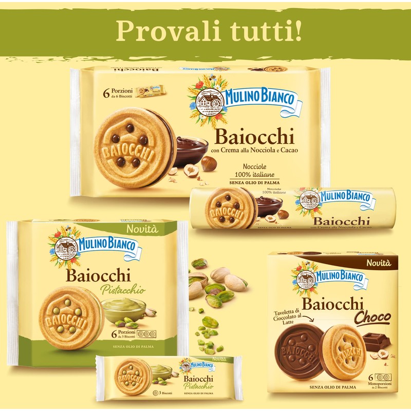 Mulino Bianco Biscotti Baiocchi al Pistacchio, Biscotti con Pistacchio e