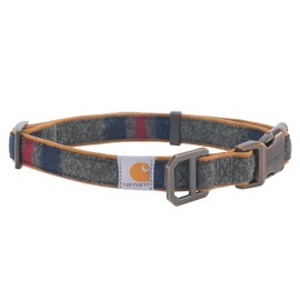 Carhartt Collar de Nailon para Perro, Totalmente Ajustable, Duradero, de 2 Capas de Lona de Nailon Cordura para Perros, Manta a Rayas, Mediano