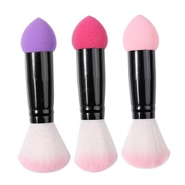 minkissy 3pcs Double-ended Powder Brush Buttercream Blush for Cheeks Liquid Blush Creami Blending Brush Double Ended Makeup Brush Dual Ended Makeup Brush Make up Miss Paint Double Head