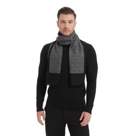 EP Mode Men's Winter Scarf, Cashmere Feel, Super Soft & Warm (Maze Black)