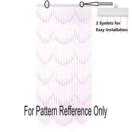 FlavorThings 3 FT X 9 FT 34 Strands Raindrops Pink Iridescent Beaded Curtain Door String Curtain Wall Panel Window Room Divider Blind for Wedding Coffee House Restaurant Parts Home Decoration