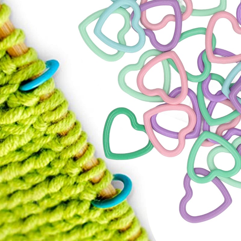 Knitting Stitch Markers Heart Shape Safety Pin Stitch Markers Metal