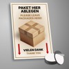Sign "Pakete hier abgen" 30 x 20 cm Aluminium /