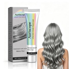 Silver Hair Dye, Metallic Silver Gray Hair Color for Bleached Hair, 3.53 Oz