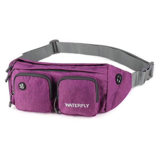WATERFLY Fanny Pack Large Size Waist Bag Hip Pack for Men Women Travel or Running Walking