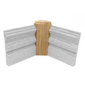 1" x 3" x 6" Oak Inside Radius Corner Base Block, Trim Molding (15)