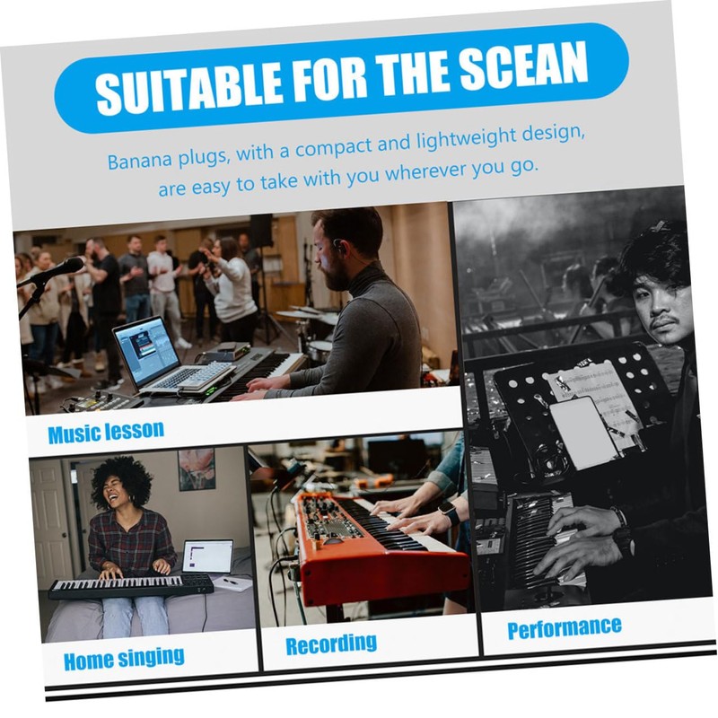 CAXUSD Right Angle Banana Plug Clips for Speaker Wire L-Shaped