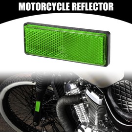 Partuto 4pcs 3.46"x1.26" Universal Reflector - Rectangle Motorcycle Bike Safety Reflector Increase Visibility and Safety on the Road - Plastic Green