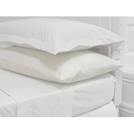 S Green Linens 100% Egyptian Cotton Hotel Quality Oxford Pillow Case Pair WHITE