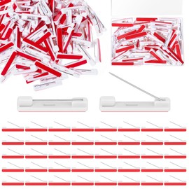 200 PCS White Plastic Basic Safety Bar Pins, Name Tag Pins Adhesive Name Badge Backs Badge Pin with Sticky Strips Brooch Badges Bar Pin for Nametag Id Card Badges and DIY Crafts Ribbons Crafting Part