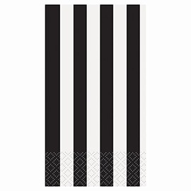 Black Striped Paper Guest Towels, 16ct