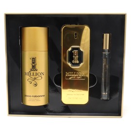 1 Million Golden Intense by Paco Rabanne for Men - 3 Pc Gift Set 3.4oz Parfum Spray, 0.34oz EDT Spray (Mini), 5.1oz Deodorant Spray