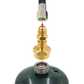 MENSI Brass Adapter with 3/8" Male Flare Thread Hook Up High Pressure Extension Hose with 3/8" Female Flare for Mapp Gas, 1LB Propane Tank for Torch, Grill