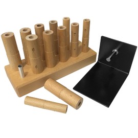 Jewellers Tools RING WIRE MANDREL WRAPPING MULTI STEPPED 12 WOODEN HALF SIZES TOOL 4-15 SIZED