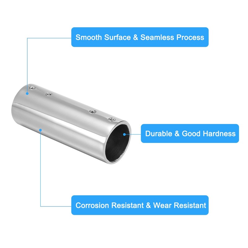 sourcing map Straight Pipe Fitting Connector, 316 Stainless Steel 2-Way