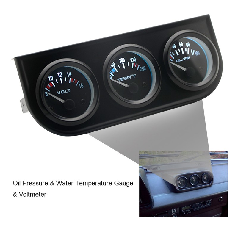 3 in 1 Car Meter Auto Gauge Voltmeter Water Gauge