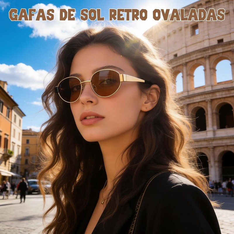 3 Piezas Lentes de Sol Ovalados Retro