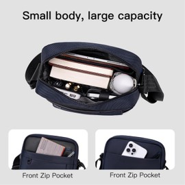 DE LAMASSU® Dominic Shoulder Bag 9.7 Inch - Shoulder Bag/Crossbody Bag Men & Women - Waterproof & Padded - Lightweight & Robust - For Work, University, Travel & Leisure - Dark Blue, blue