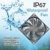 GDSTIME IP67 Waterproof Fan, 2PCS 120mmx25mm DC 12V Brushless Cooling