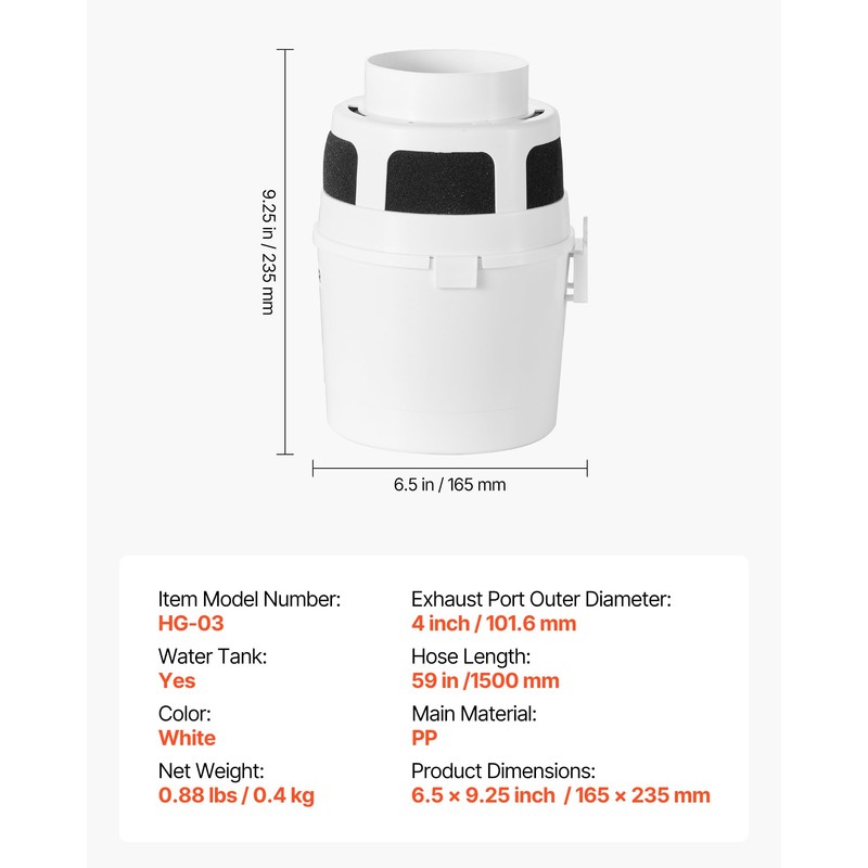 VEVOR 3-in-1 Indoor Dryer Vent Kit, with Bucket for Electric