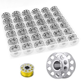 Jidyllic Sewing Machine Bobbins,36 Pcs Universal Metal Bobbins Sewing Machine Bobbin Threads Empty Metal Bobbins Spool Sewing Spoolswith Storage Box for Home Sewing Machines