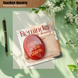 Calm in The Storm Healing Crystal, Worry Stone Anxiety Relief Items, Stress Relief Crystal Gifts for Women Agate Crystal