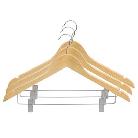 Sunbeam Wood Hangers with Metal Clips 3 Pack