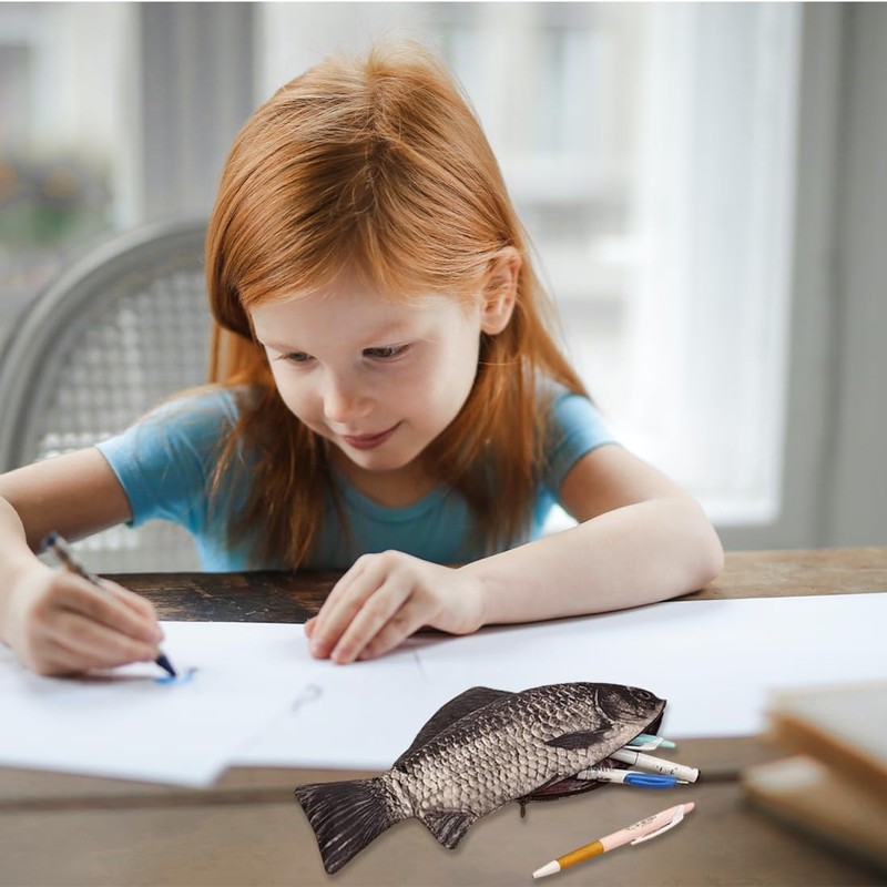 AWOXIHJ 1 Piece Fish Shaped Pencil Case Novelty Fish Pencil