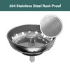 Kitchen Sink Strainer and Stopper Stainless Steel Basket for 3-1/2