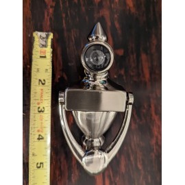 Door Apparel Zinc Alloy Door Knocker w Cat's Eye Viewer Metal Door Knocker 5 1/2 Inch New
