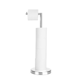 RFOUO Brushed Nickel Toilet Paper Stand,Free Standing Toilet Paper Holder Stand,4 Pounds Bathroom Toilet Paper Storage with Heavy Base for 4+1 Rolls,Toilet Tissue Holder,Toilet Roll Stand, RGJ-1C
