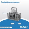SQOON Dishwasher Basket, Universal Cutlery Basket, Folding Grid Lid, Plastic,